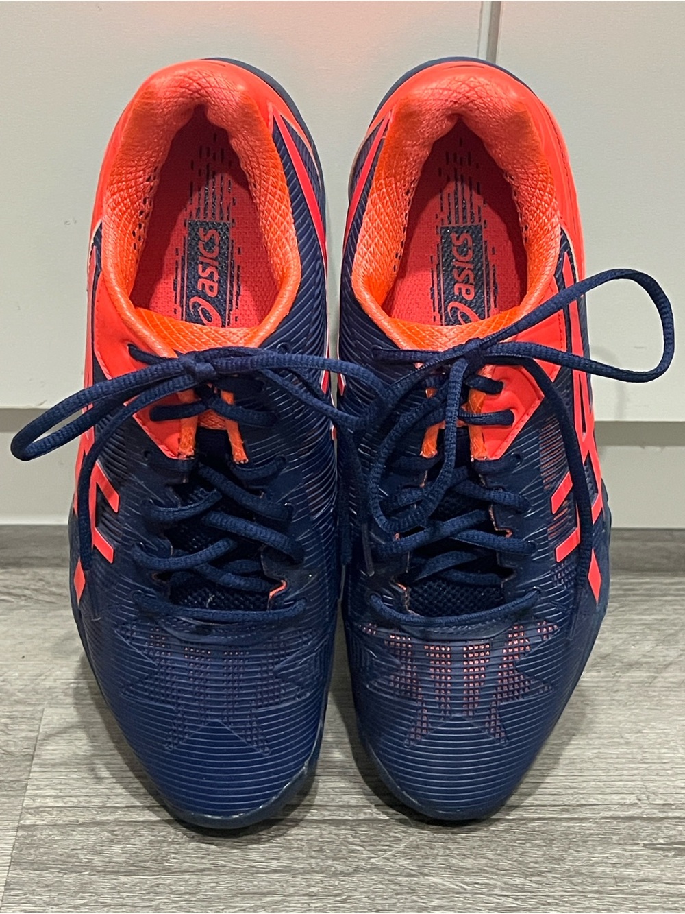 ASICS Gel-Solution Speed 3 Sneakers in Indigo Blue and Diva Pink, size 8